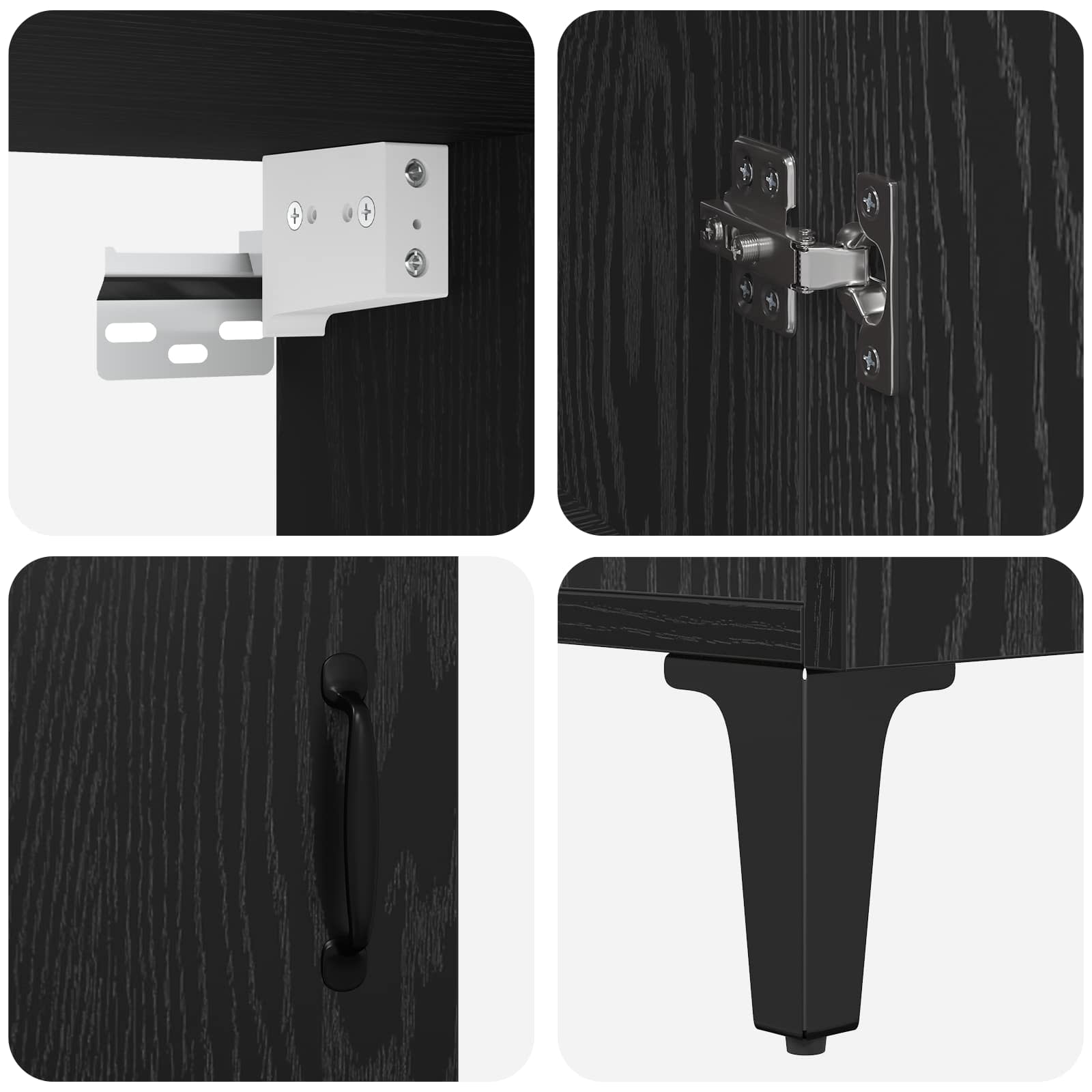 Haut Armoire 2 pcs Chêne noir Bois d'ingénierie - XIOS
