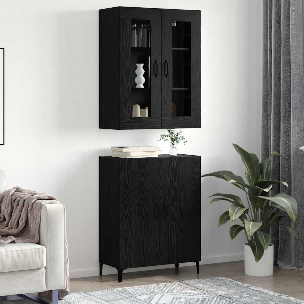 Haut Armoire 2 pcs Chêne noir 69,5 x 34 x 180 cm - XIOS