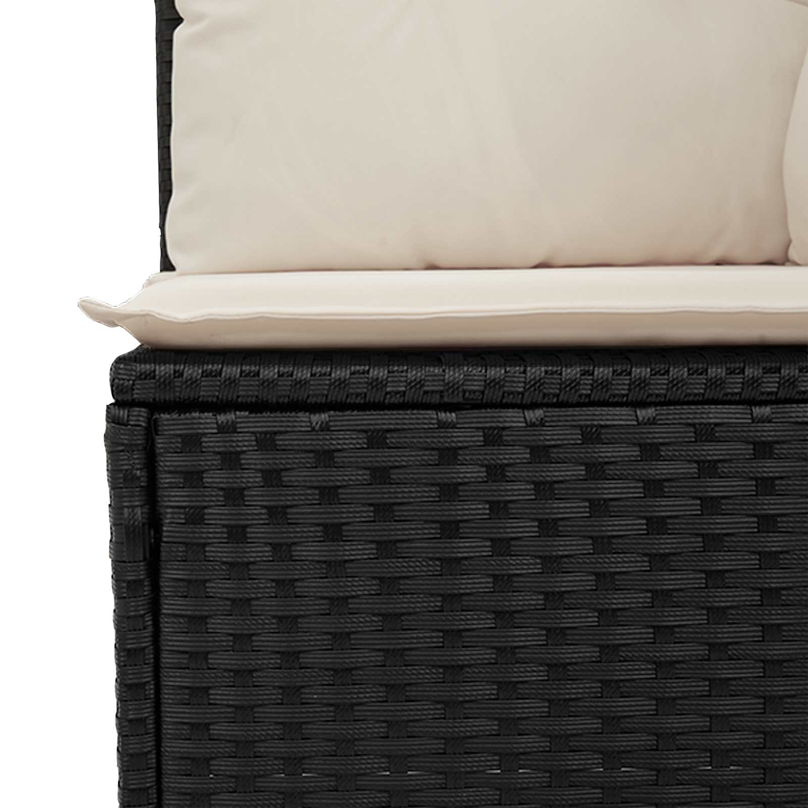 Banc de jardin avec coussin Noir et blanc crème polyrotin - XIOS