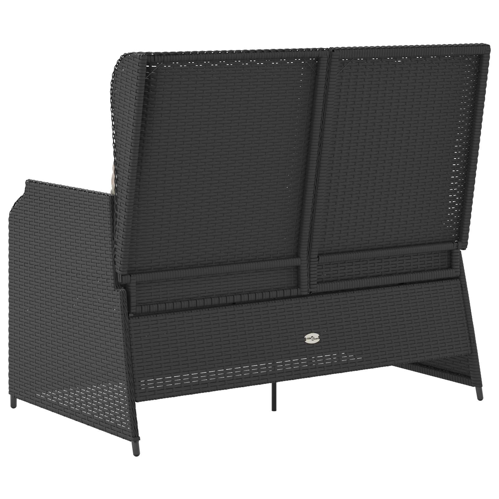 Banc de jardin avec coussin Noir et blanc crème polyrotin - XIOS
