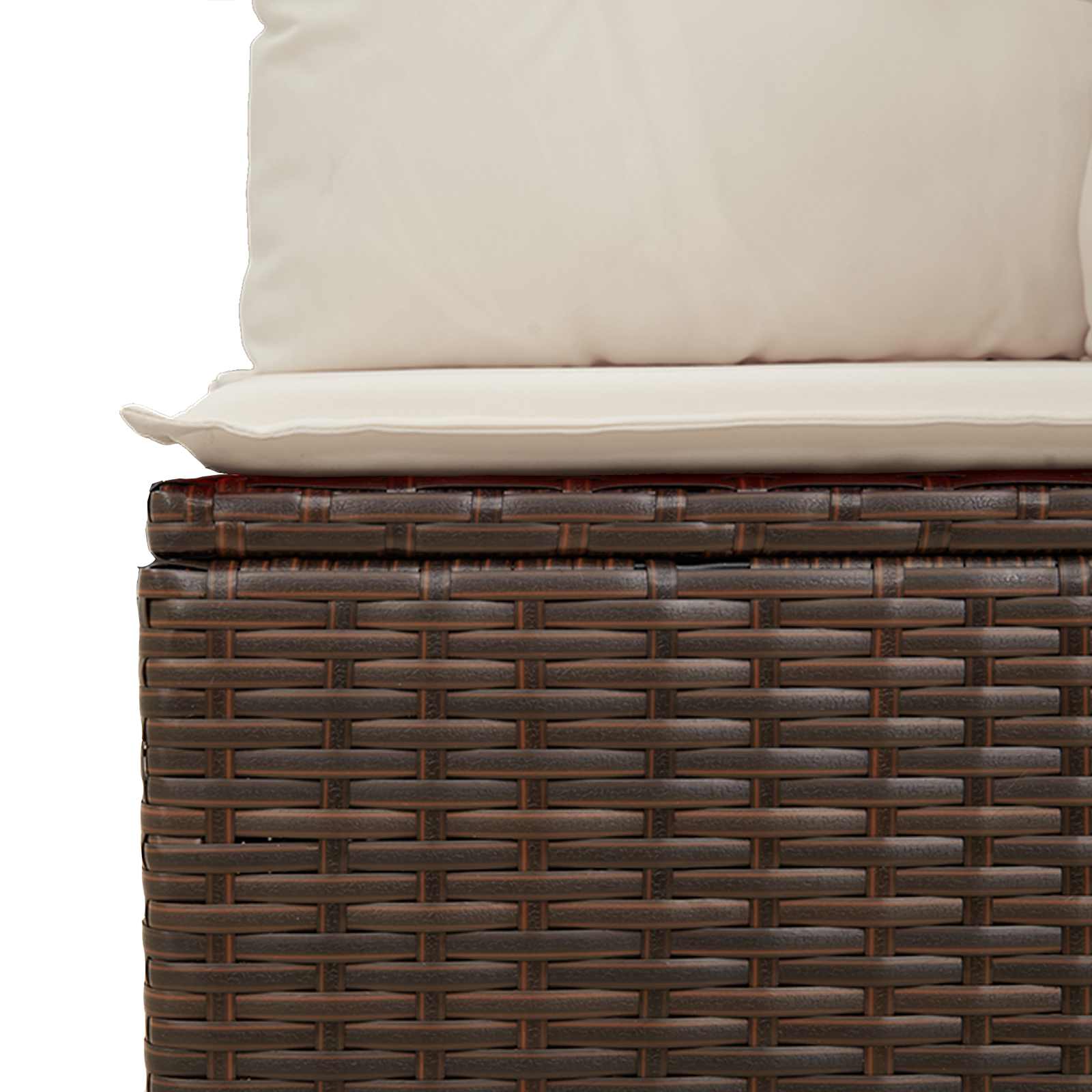 Banc de jardin avec coussin Noir et blanc crème polyrotin - XIOS