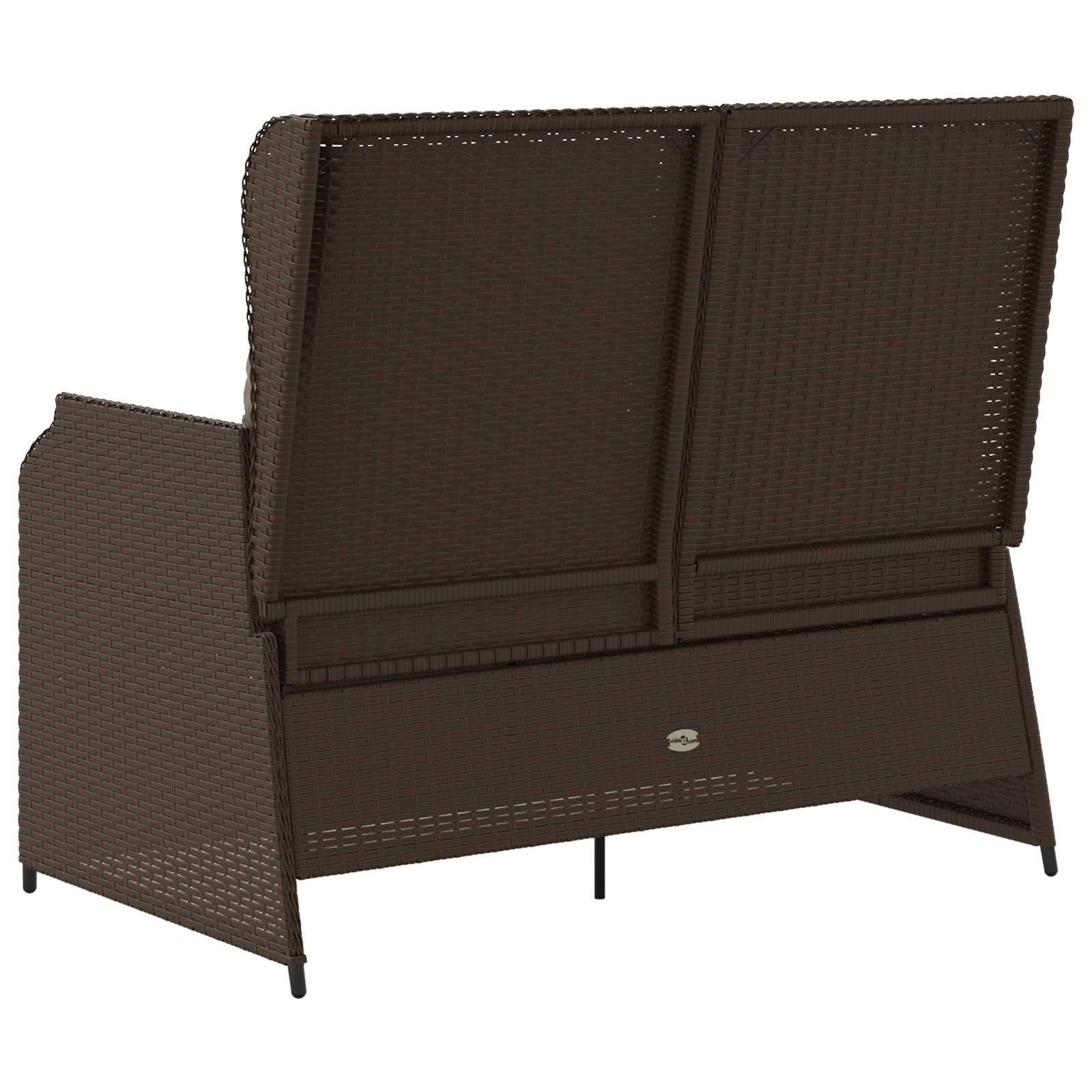 Banc de jardin avec coussin Noir et blanc crème polyrotin - XIOS