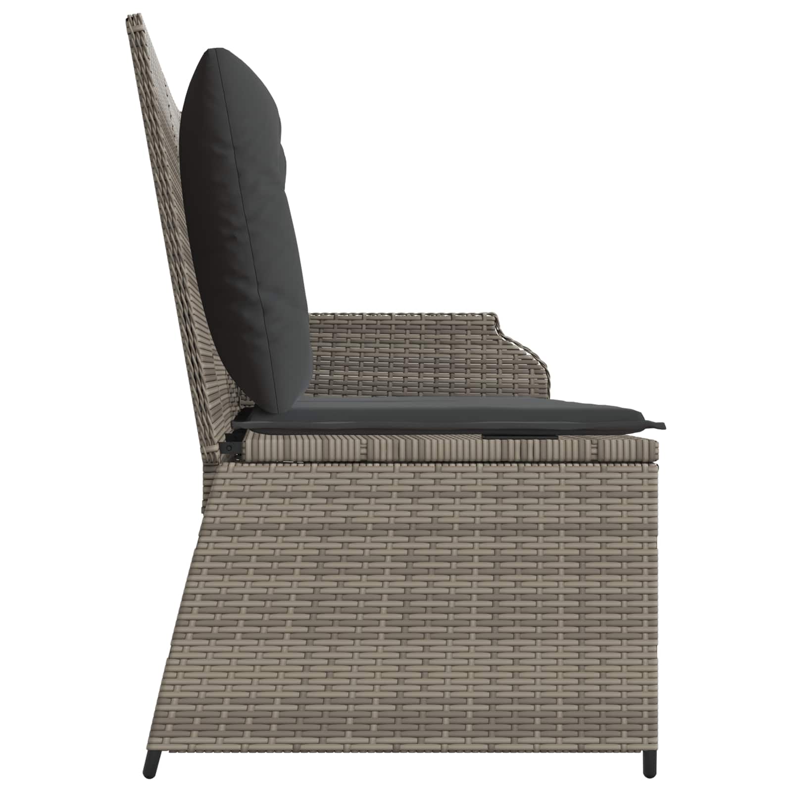 Banc de jardin avec coussin Gris polyrotin - XIOS