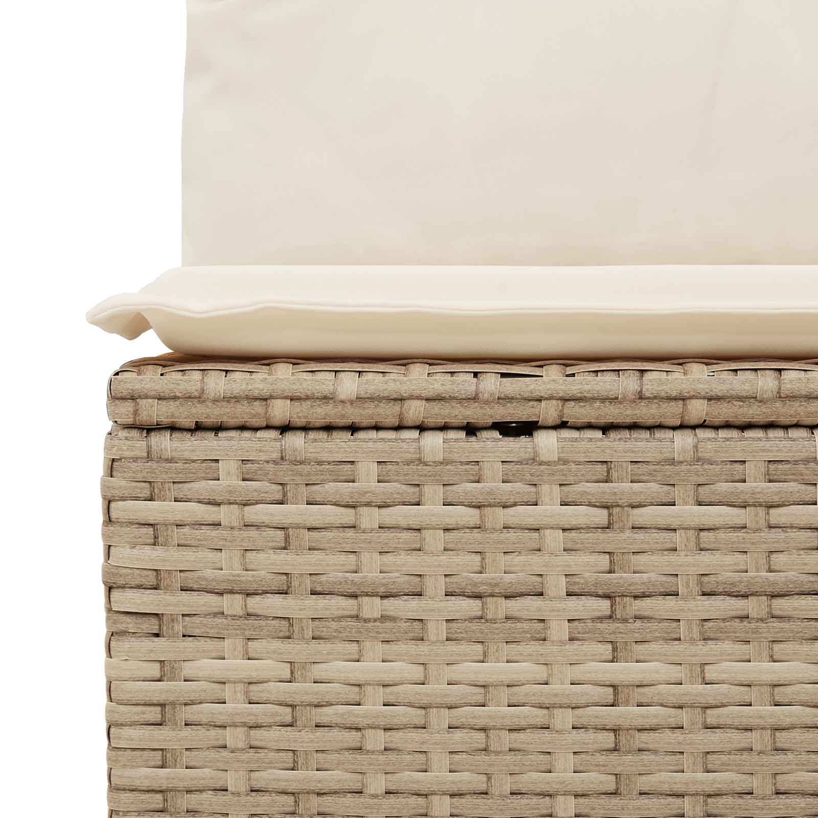 Banc de jardin avec coussin Noir et blanc crème polyrotin - XIOS