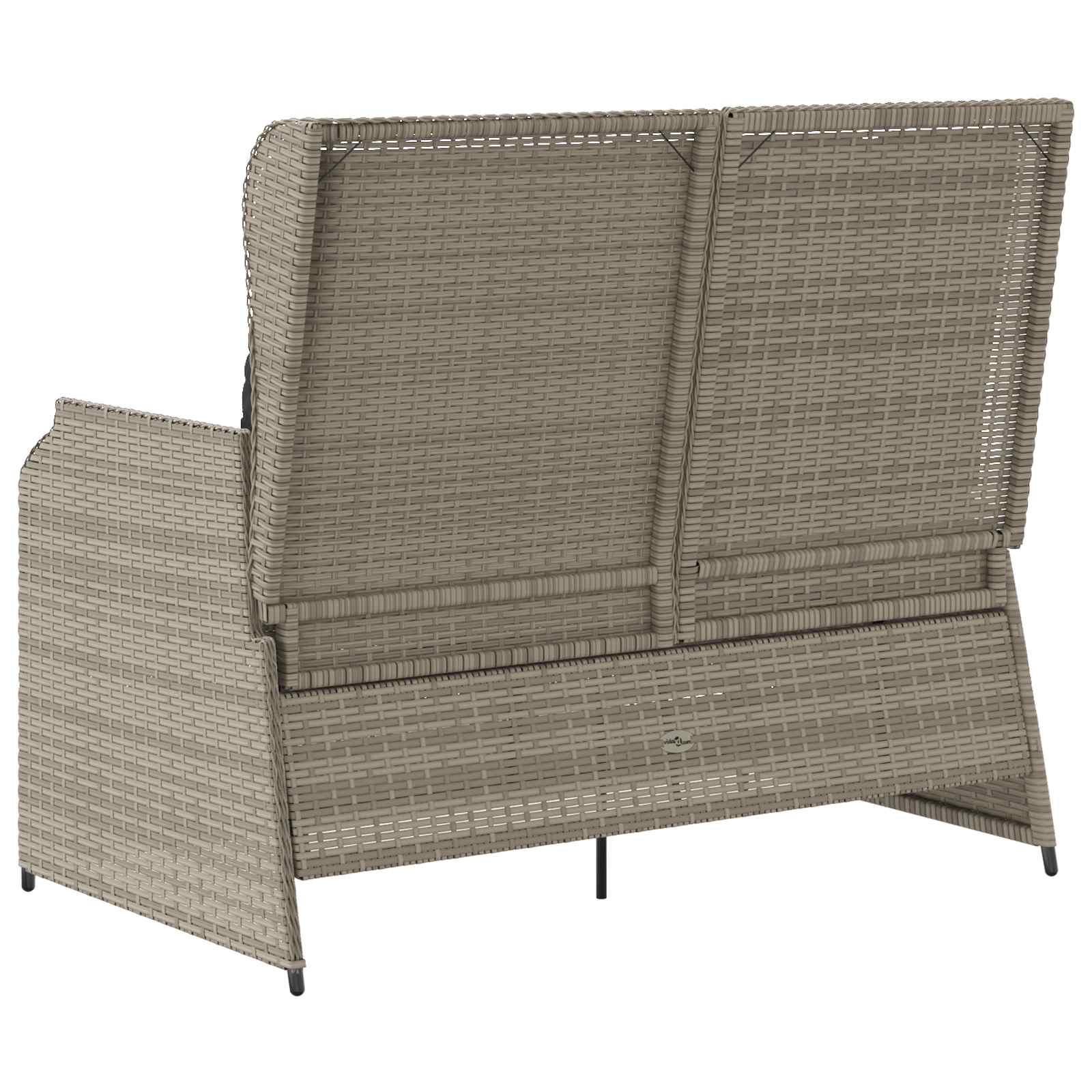 Banc de jardin avec coussin Gris clair polyrotin - XIOS