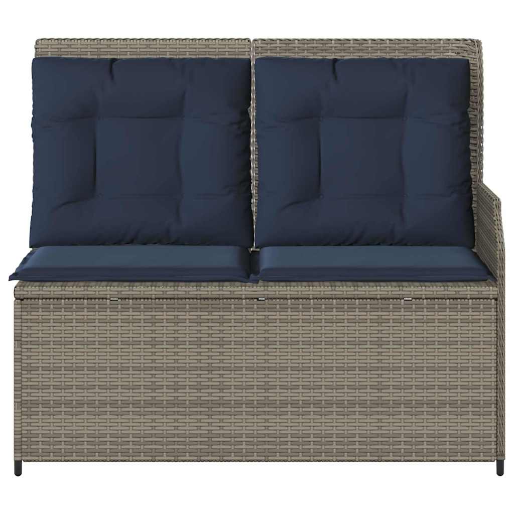 Banc de jardin avec coussin Gris et bleu marine polyrotin - XIOS