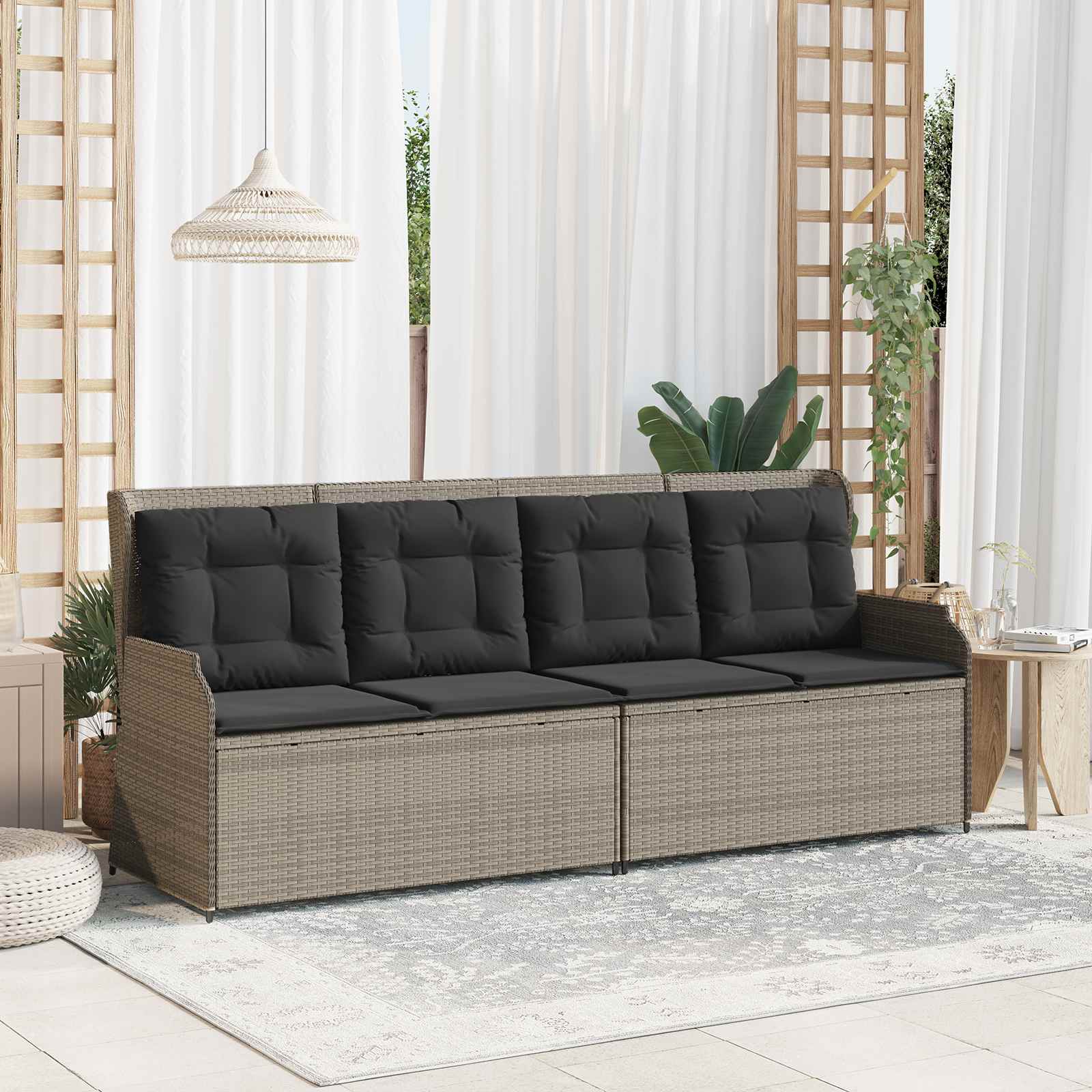 Banc de jardin Gris clair polyrotin - XIOS