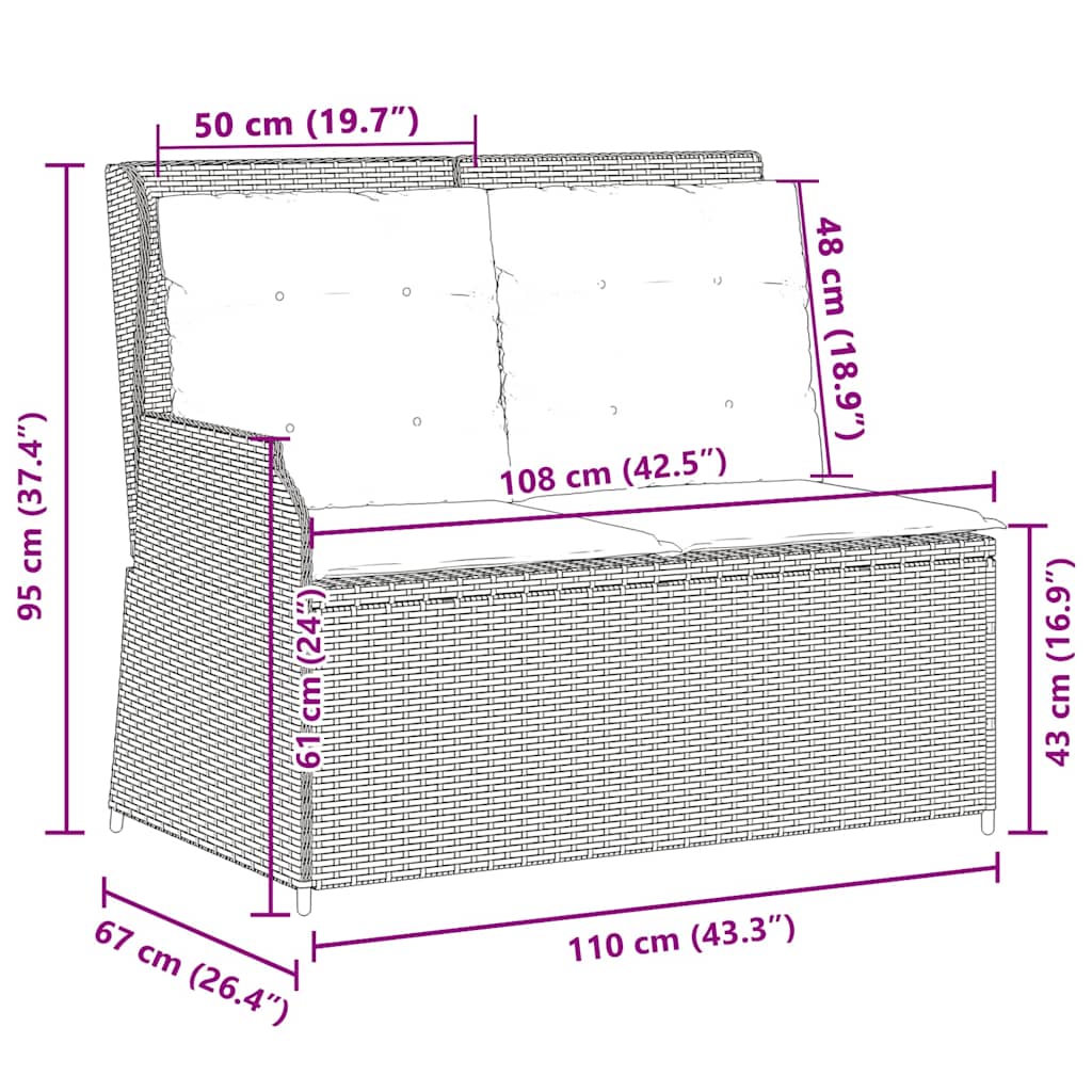 Banc de jardin Gris polyrotin - XIOS