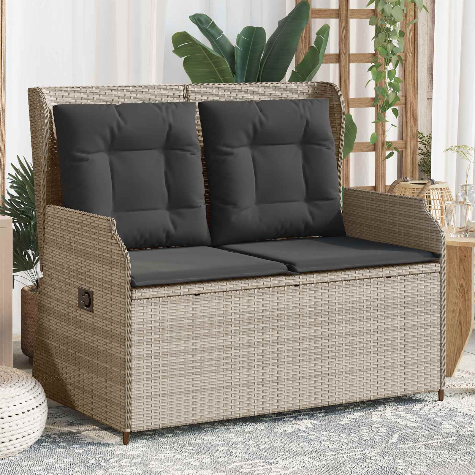 Banc de jardin Gris clair polyrotin - XIOS