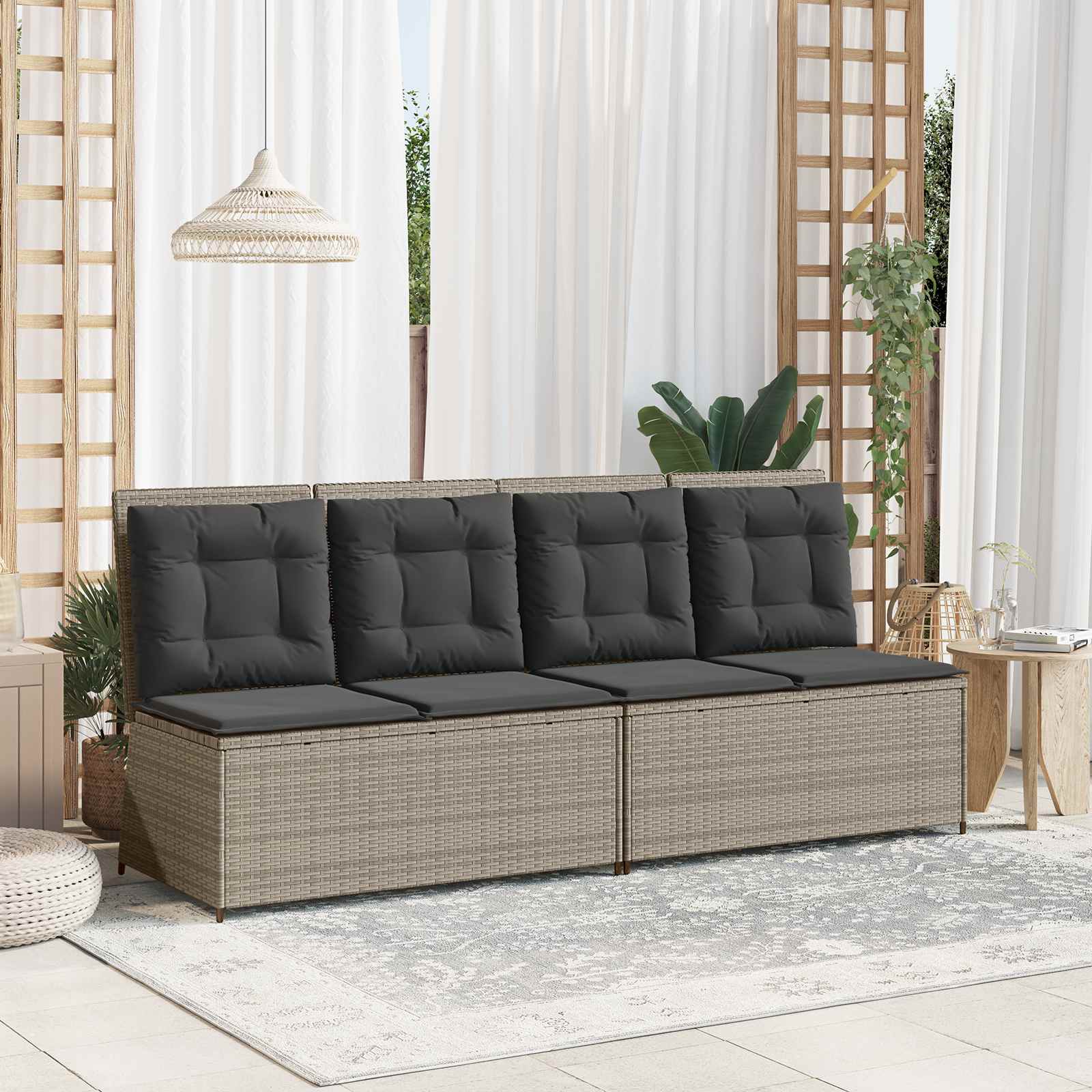 Banc de jardin Gris clair polyrotin - XIOS