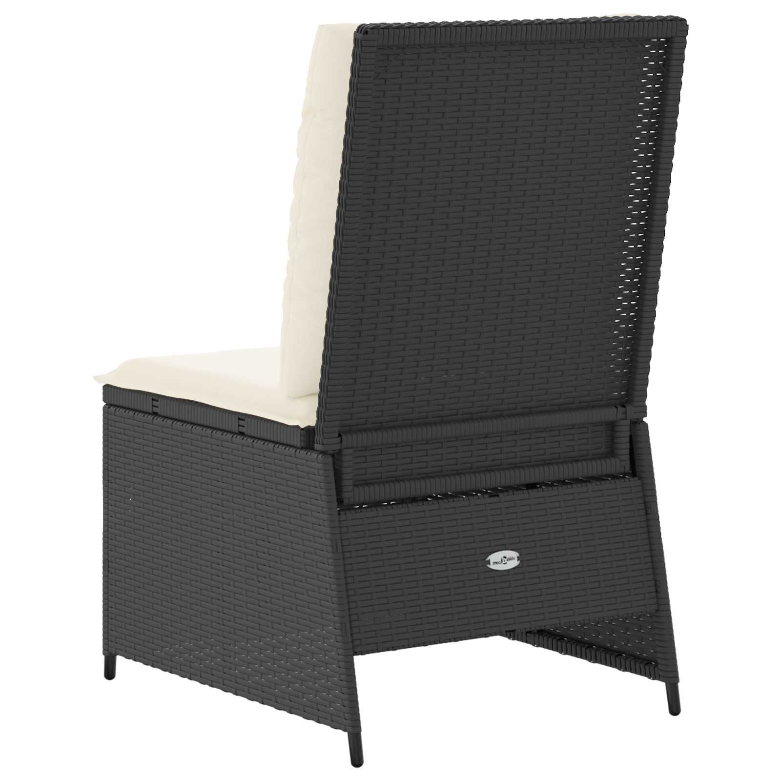 Canapé de jardin avec coussin Noir et blanc crème polyrotin - XIOS