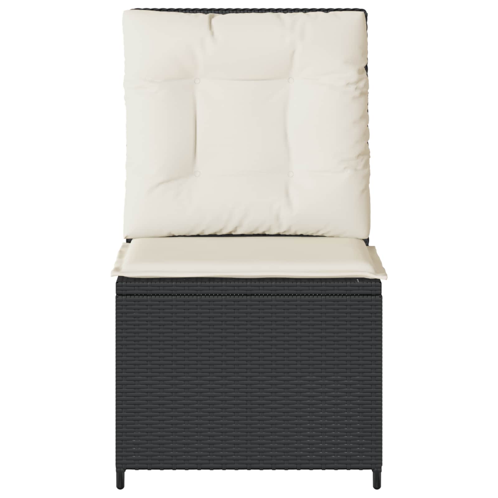 Canapé de jardin avec coussin Noir et blanc crème polyrotin - XIOS
