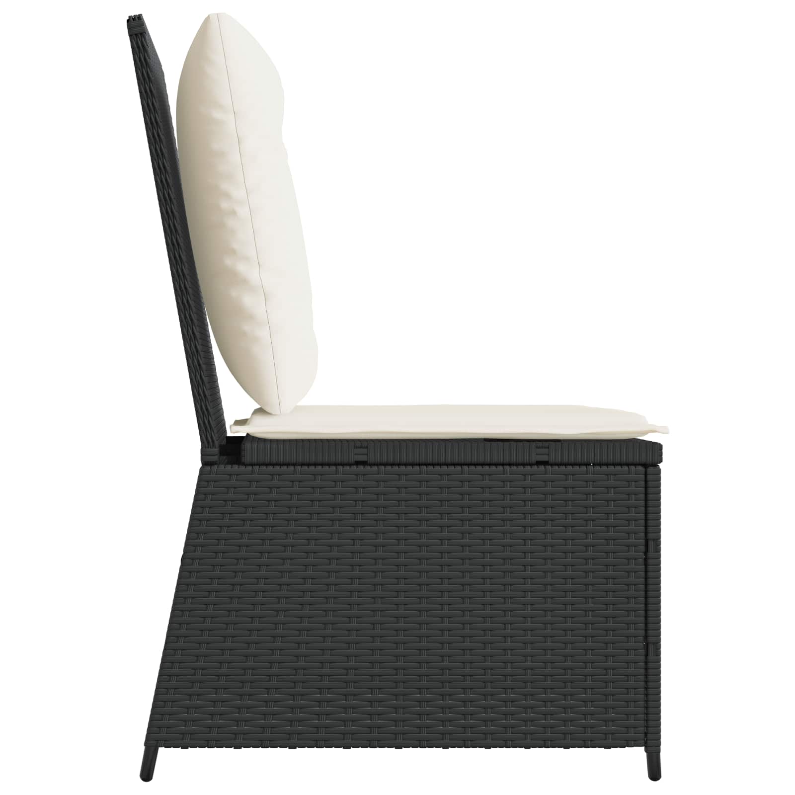 Canapé de jardin avec coussin Noir et blanc crème polyrotin - XIOS