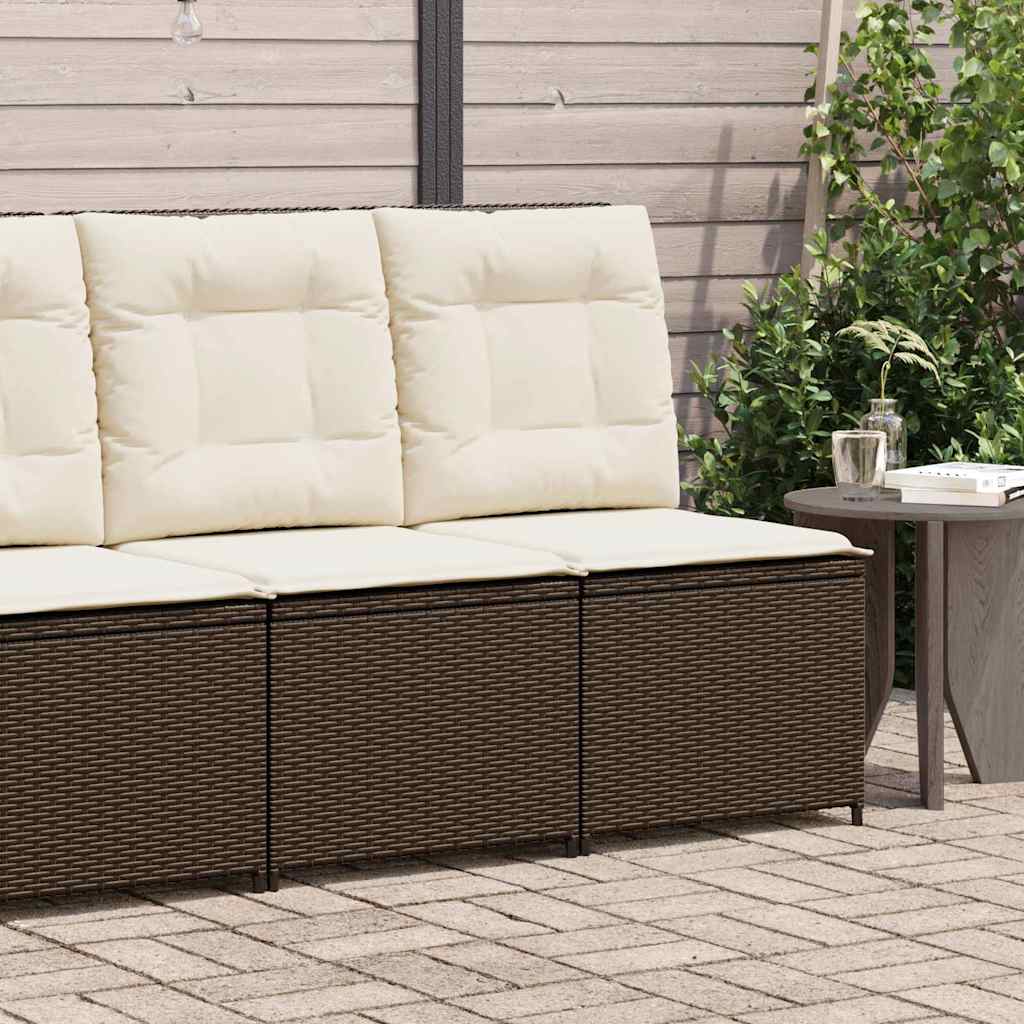 Canapé de jardin avec coussin Noir et blanc crème polyrotin - XIOS