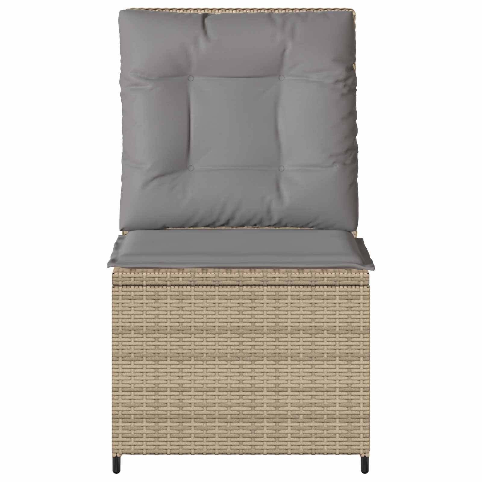Canapé de jardin avec coussin Beige et gris polyrotin - XIOS