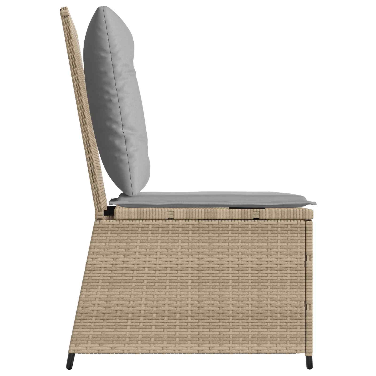 Canapé de jardin avec coussin Beige et gris polyrotin - XIOS