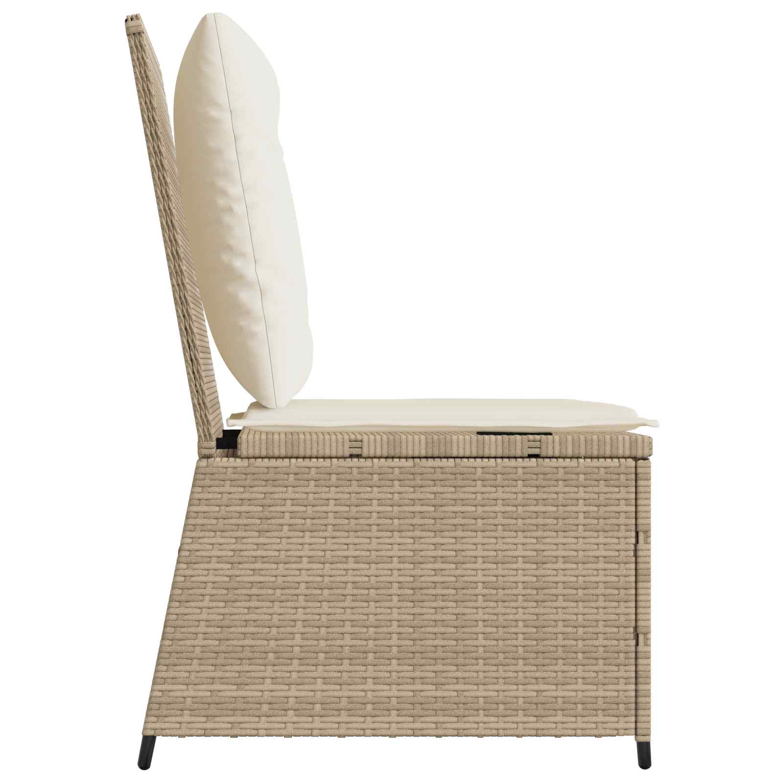 Canapé de jardin avec coussin Noir et blanc crème polyrotin - XIOS