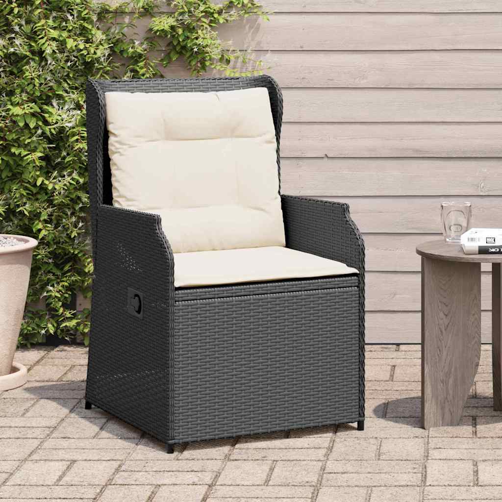 Banc de jardin 2 pcs Noir polyrotin