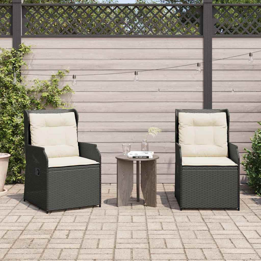 Banc de jardin 2 pc Noir polyrotin
