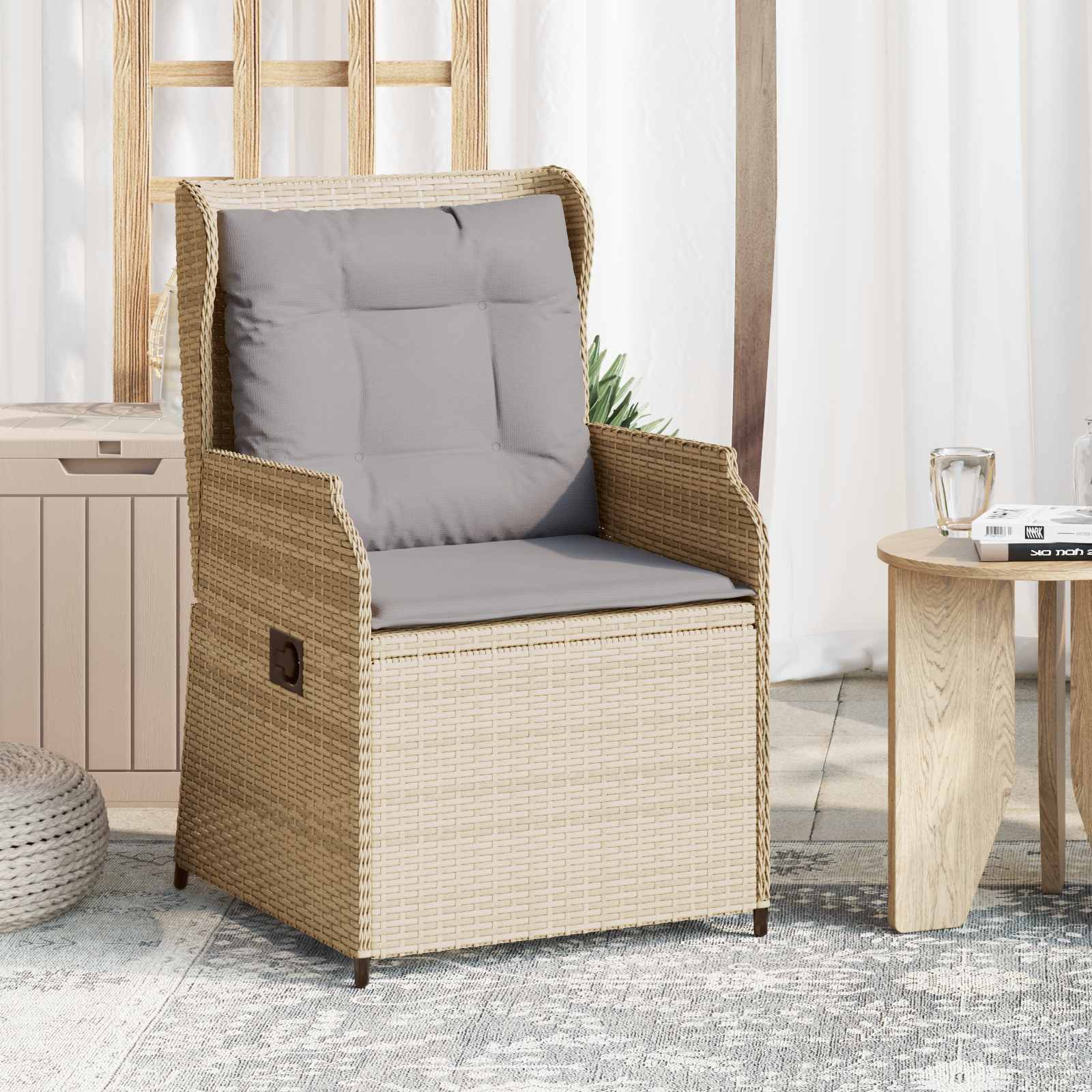 Banc de jardin 2 pc Beige polyrotin