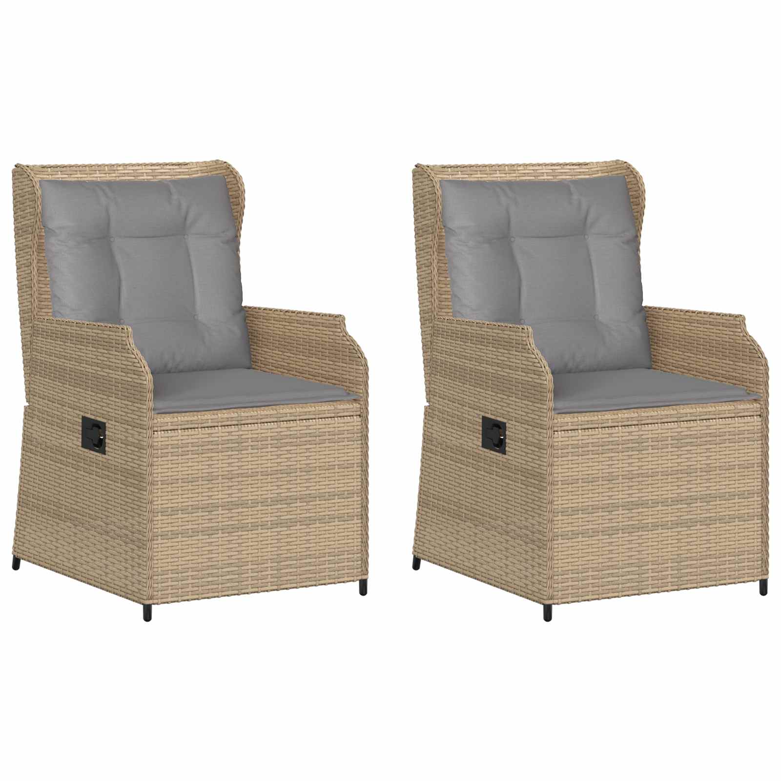 Banc de jardin 2 pcs Beige polyrotin