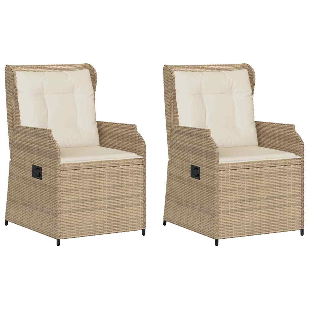 Banc de jardin 2 pcs Beige polyrotin