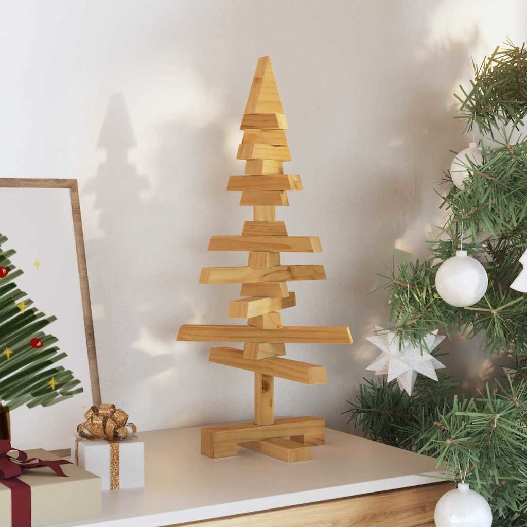 Arbre de Noël en bois Marron 60 cm Bois massif en pin - XIOS