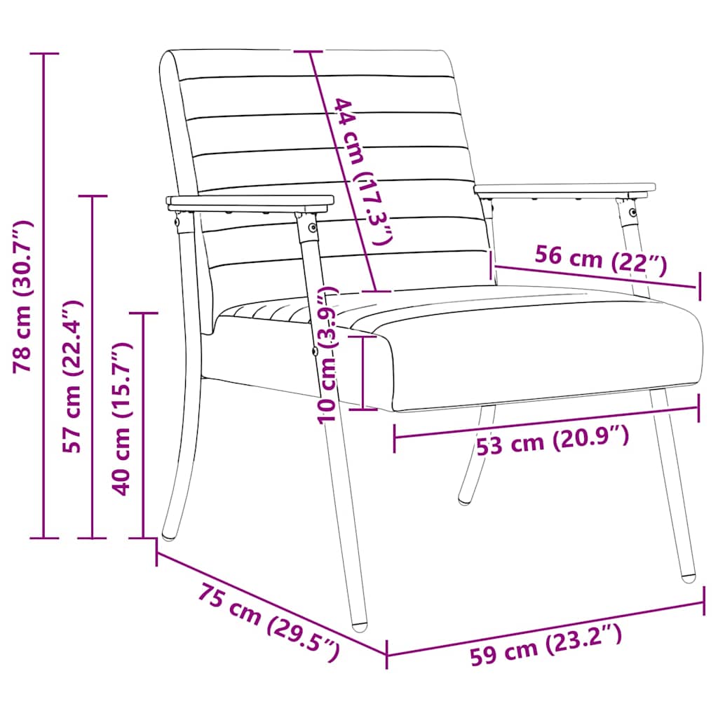 fauteuil Taupe 59 x 75 x 78 cm tissu - XIOS