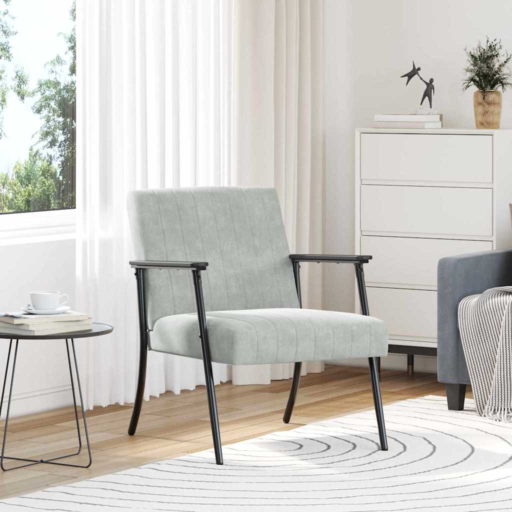 fauteuil Gris clair 59 x 75 x 78 cm Velours - XIOS