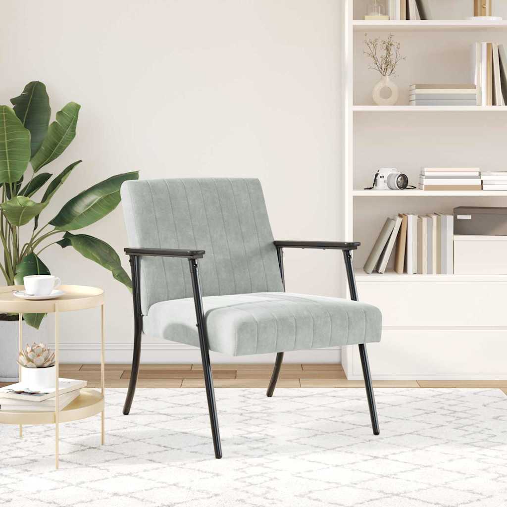 fauteuil Gris clair 59 x 75 x 78 cm Velours - XIOS