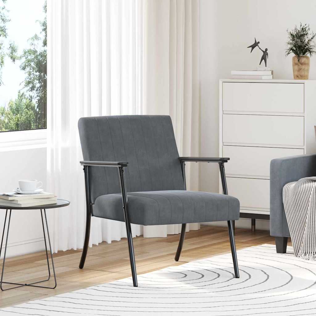 fauteuil Gris foncé 59 x 75 x 78 cm Velours - XIOS