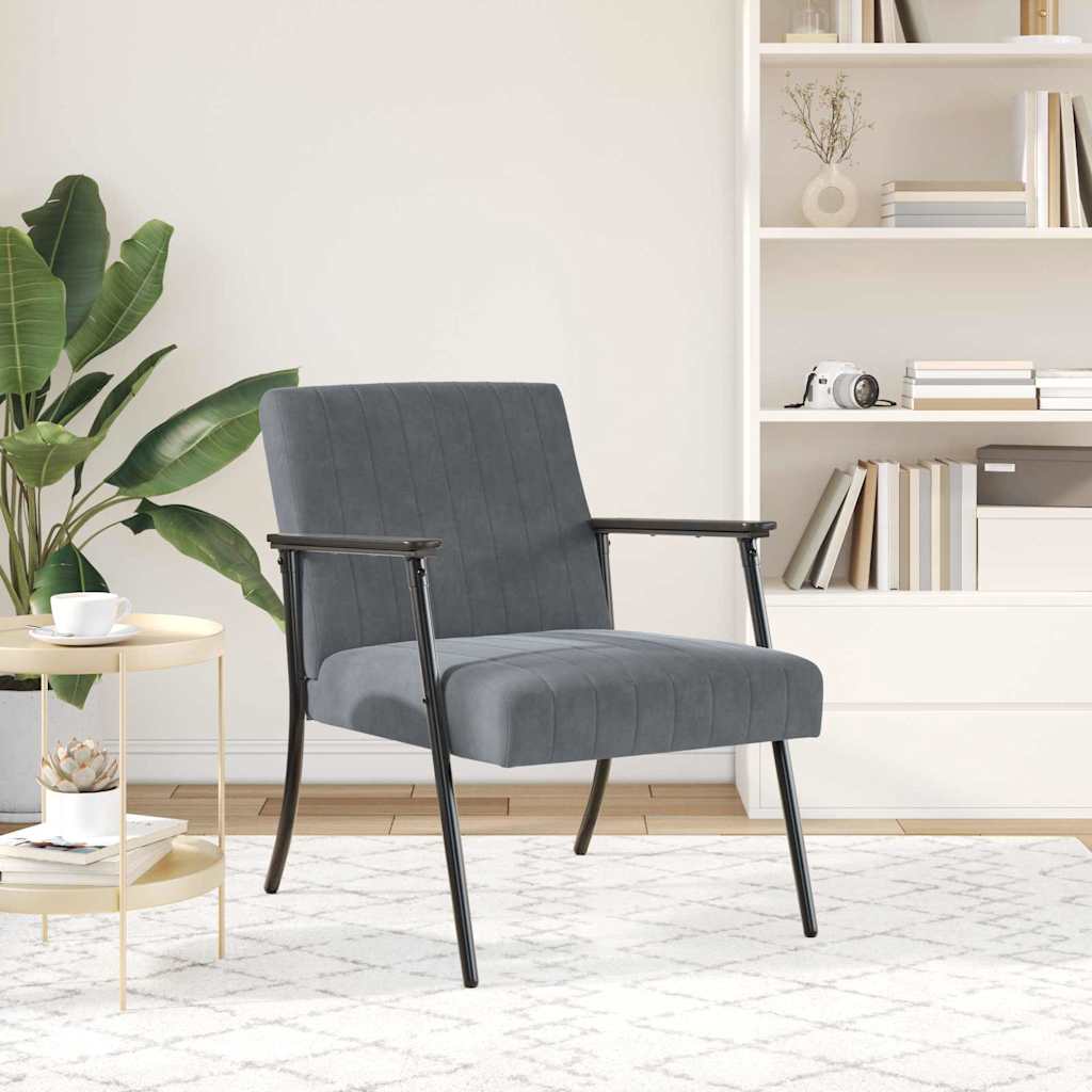 fauteuil Gris foncé 59 x 75 x 78 cm Velours - XIOS