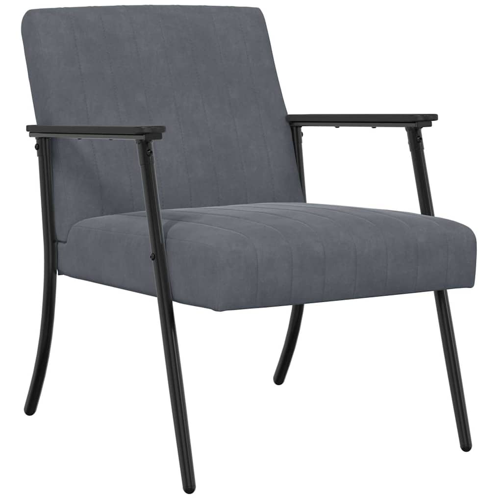 fauteuil Gris foncé 59 x 75 x 78 cm Velours - XIOS