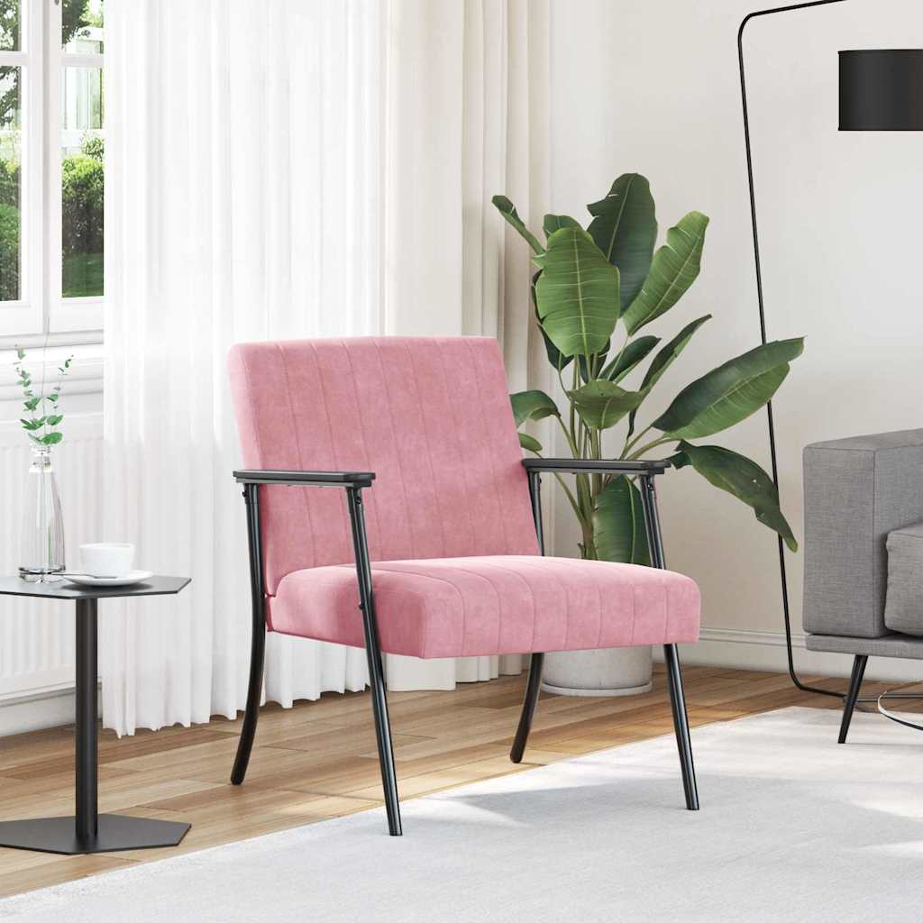 fauteuil Rose 59 x 75 x 78 cm Velours - XIOS