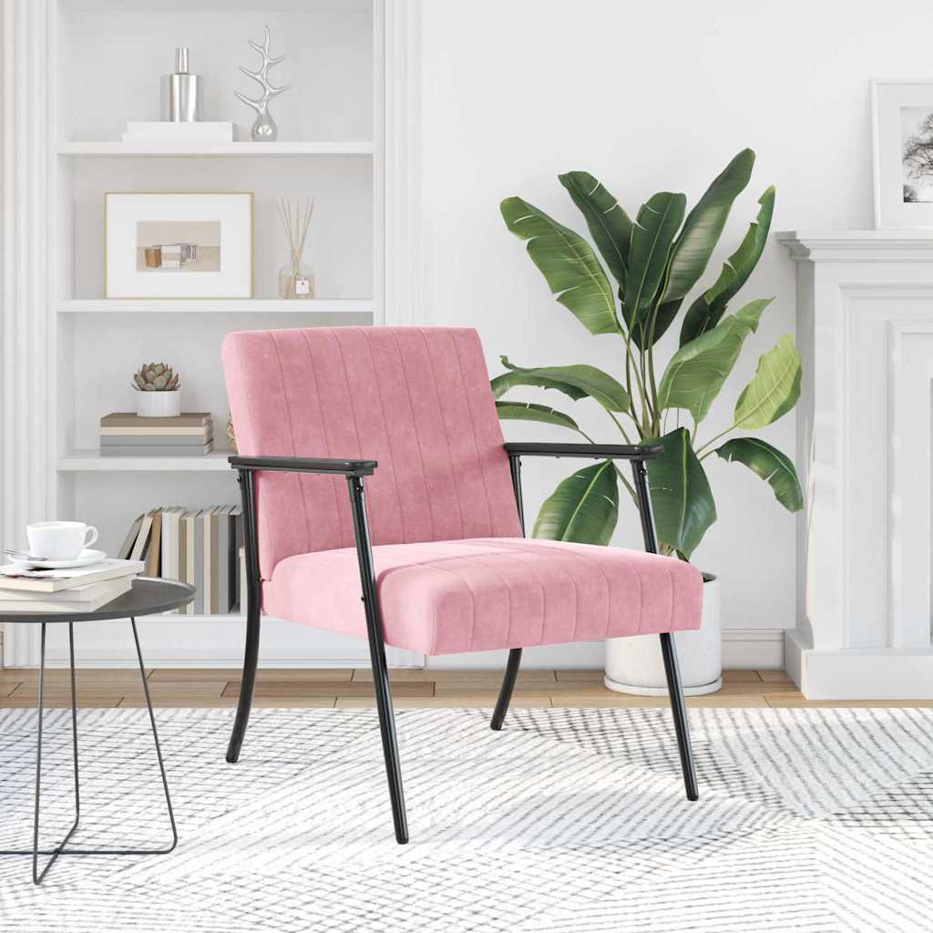 fauteuil Rose 59 x 75 x 78 cm Velours - XIOS