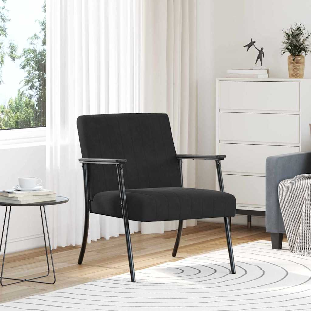 fauteuil Noir 59 x 75 x 78 cm Velours - XIOS