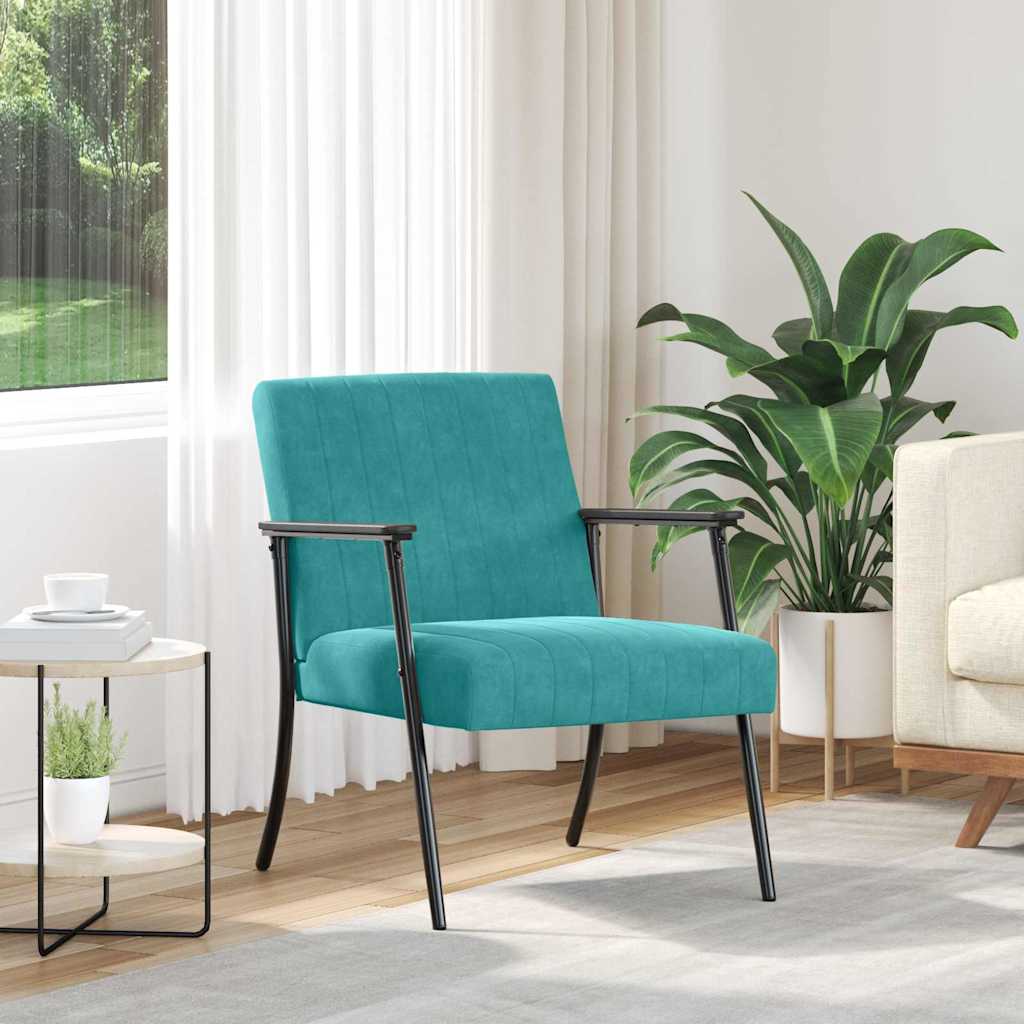 fauteuil Turquoise 59 x 75 x 78 cm Velours - XIOS