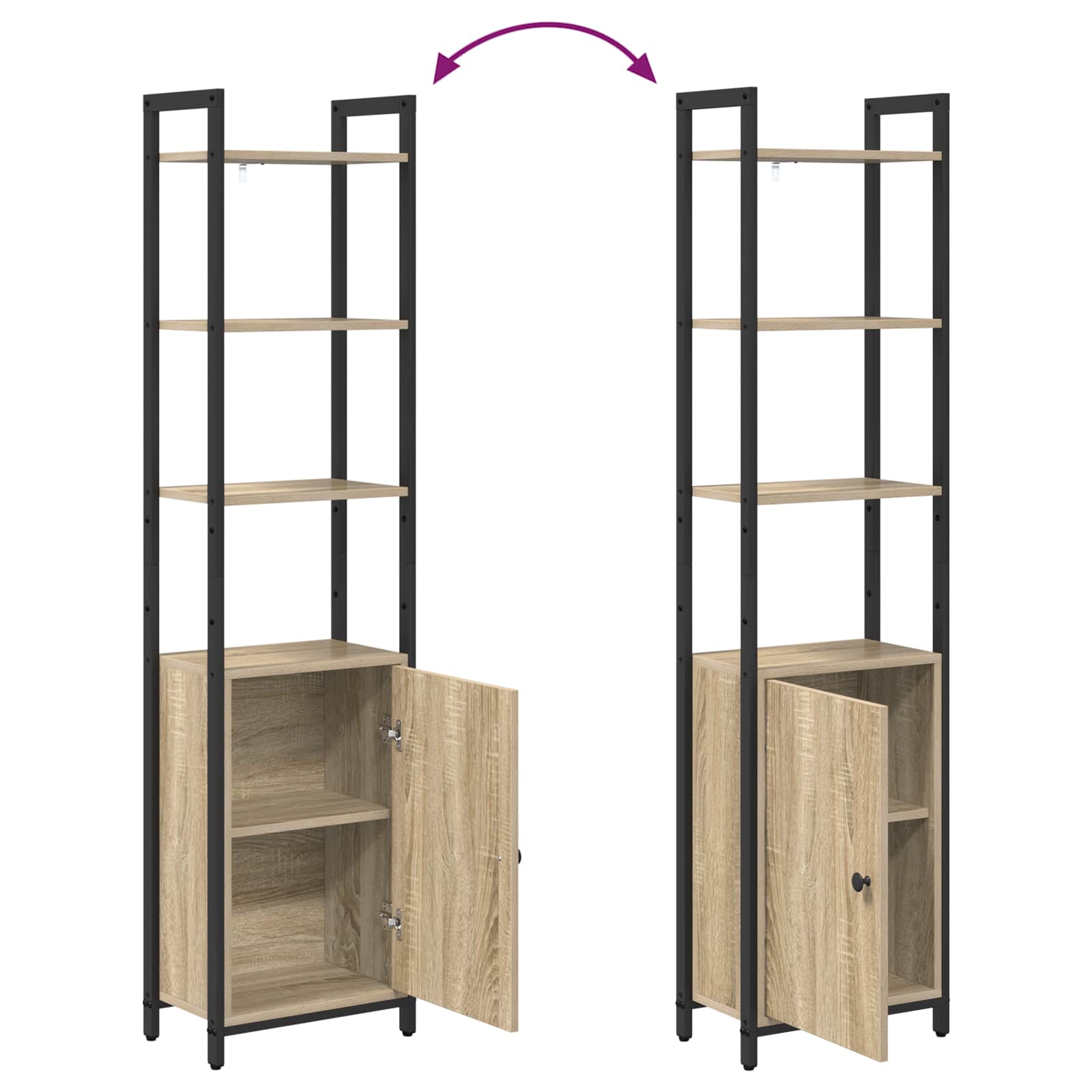 Bibliothèque Chêne Sonoma 40 x 24 x 161 cm Bois d'ingénierie - XIOS