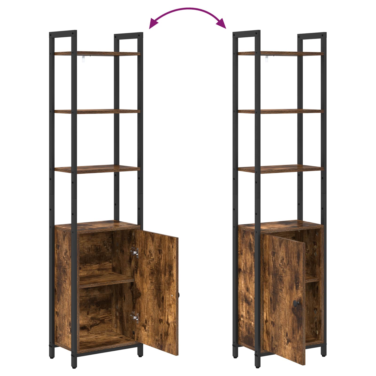 Bibliothèque Chêne fumé 40 x 24 x 161 cm Bois d'ingénierie - XIOS