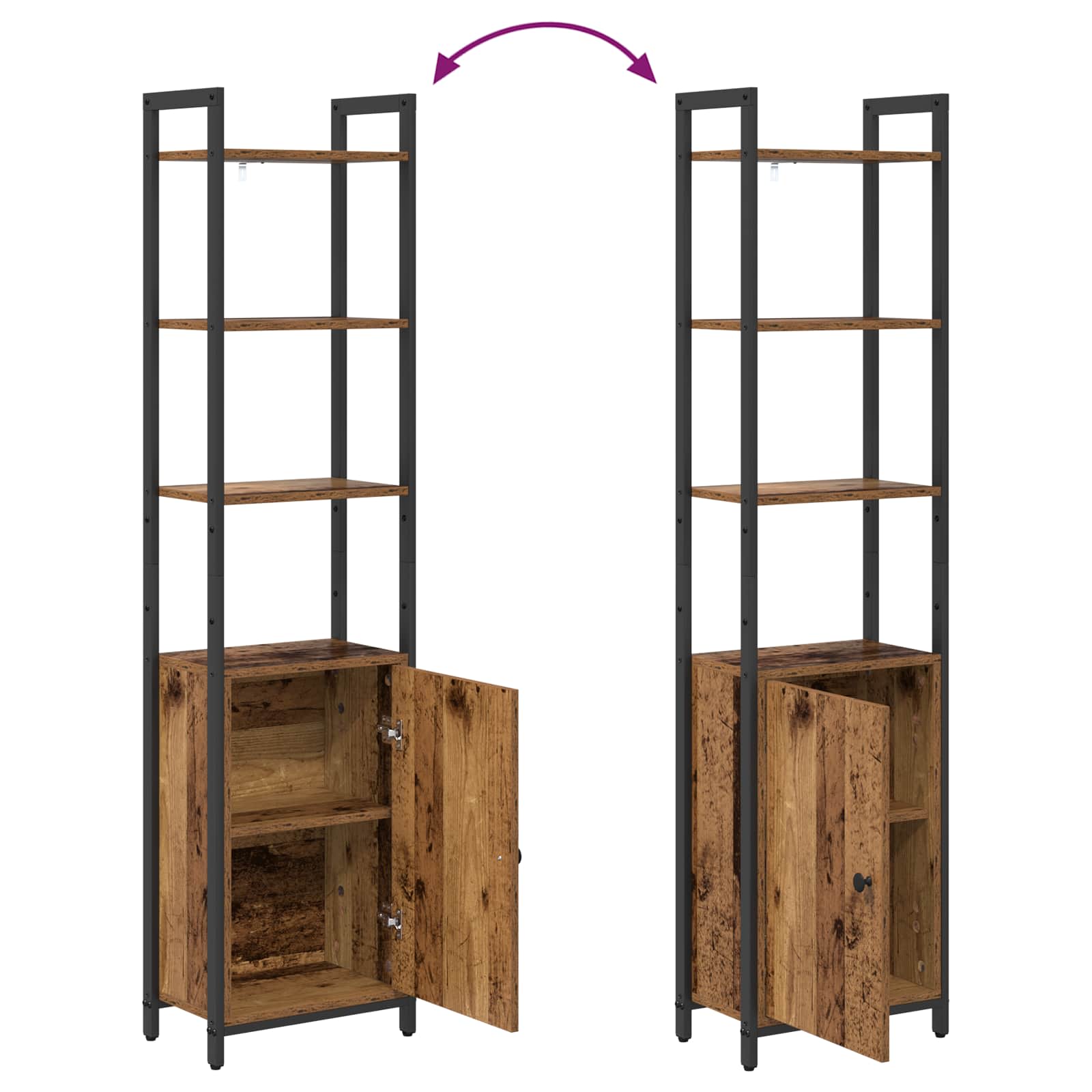 Bibliothèque Bois Ancien 40 x 24 x 161 cm Bois d'ingénierie - XIOS