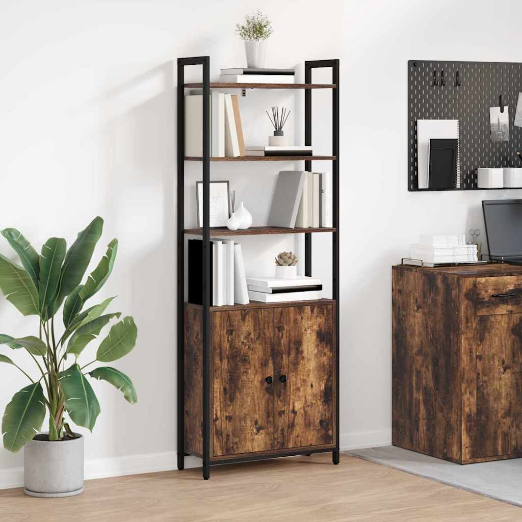 Bibliothèque Chêne fumé 60 x 24 x 161 cm Bois d'ingénierie - XIOS