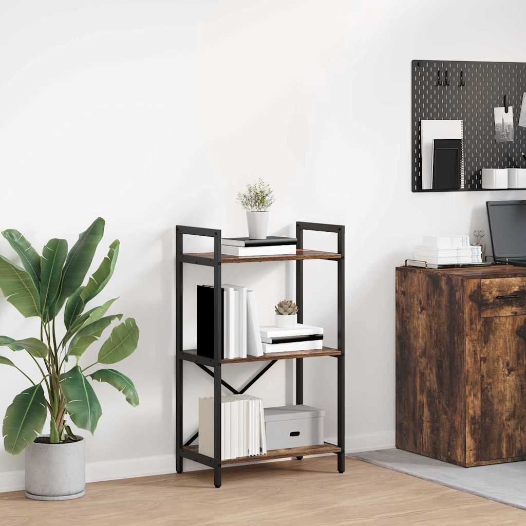 Étagère 3 niveaux 56 x 34 x 96 cm Bois d'ingénierie Chêne fumé - XIOS