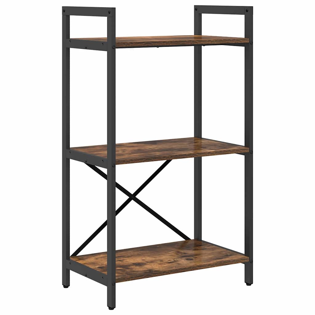 Étagère 3 niveaux 56 x 34 x 96 cm Bois d'ingénierie Chêne fumé - XIOS