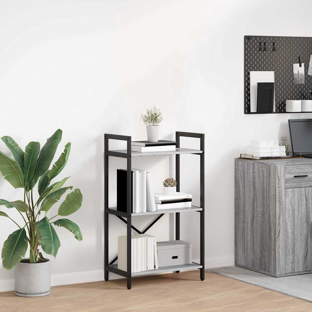 Étagère 3 niveaux 56 x 34 x 96 cm Bois d'ingénierie Gris Sonoma - XIOS