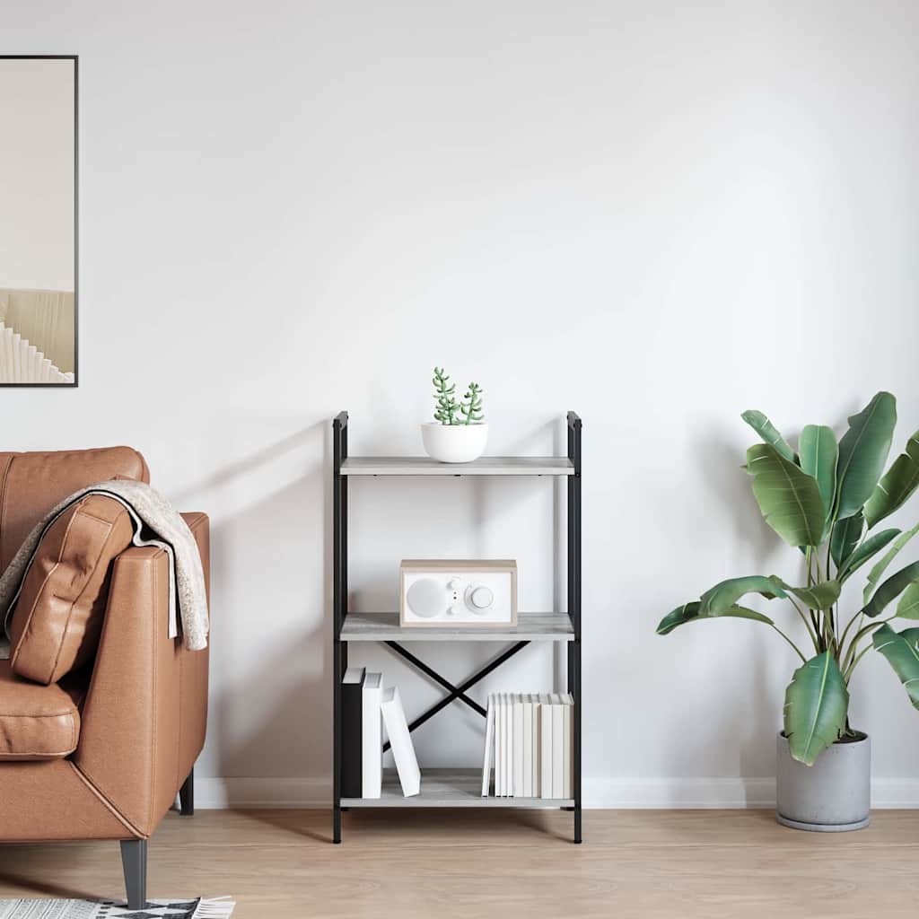 Étagère 3 niveaux 56 x 34 x 96 cm Bois d'ingénierie Gris Sonoma - XIOS
