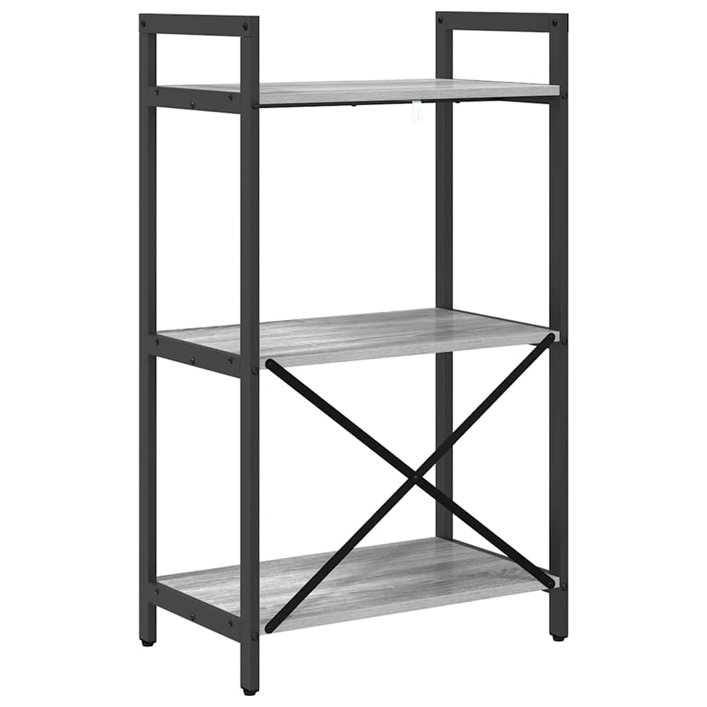 Étagère 3 niveaux 56 x 34 x 96 cm Bois d'ingénierie Gris Sonoma - XIOS