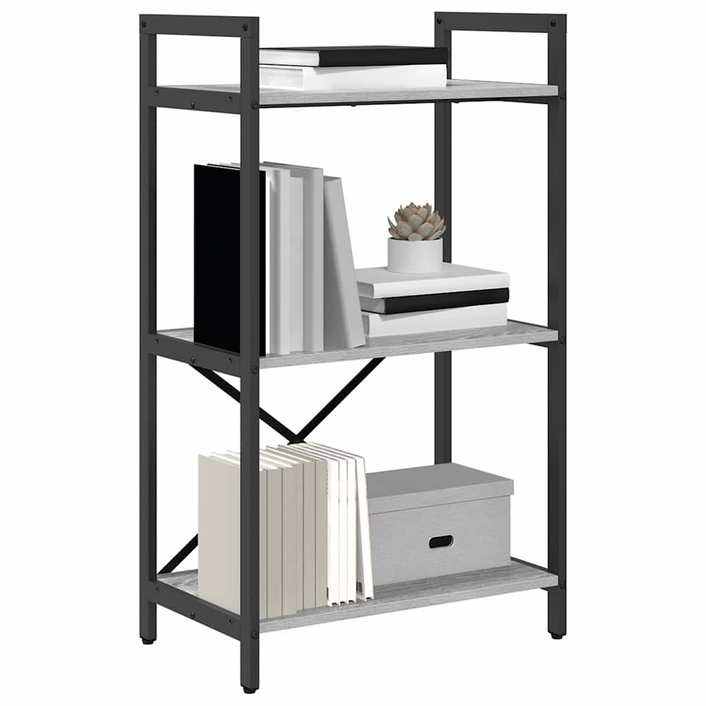 Étagère 3 niveaux 56 x 34 x 96 cm Bois d'ingénierie Gris Sonoma - XIOS