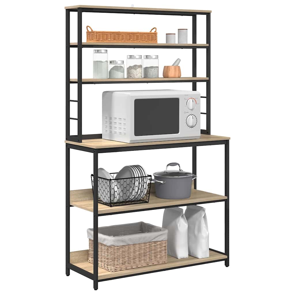 Étagère de cuisine 5 niveaux 100 x 40 x 168 cm Chêne Sonoma