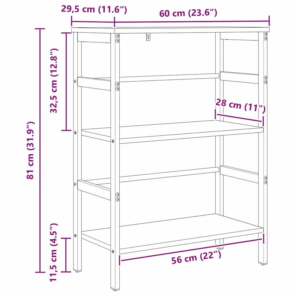 Étagère Bois Ancien 60 x 29,5 x 81 cm Bois d'ingénierie - XIOS
