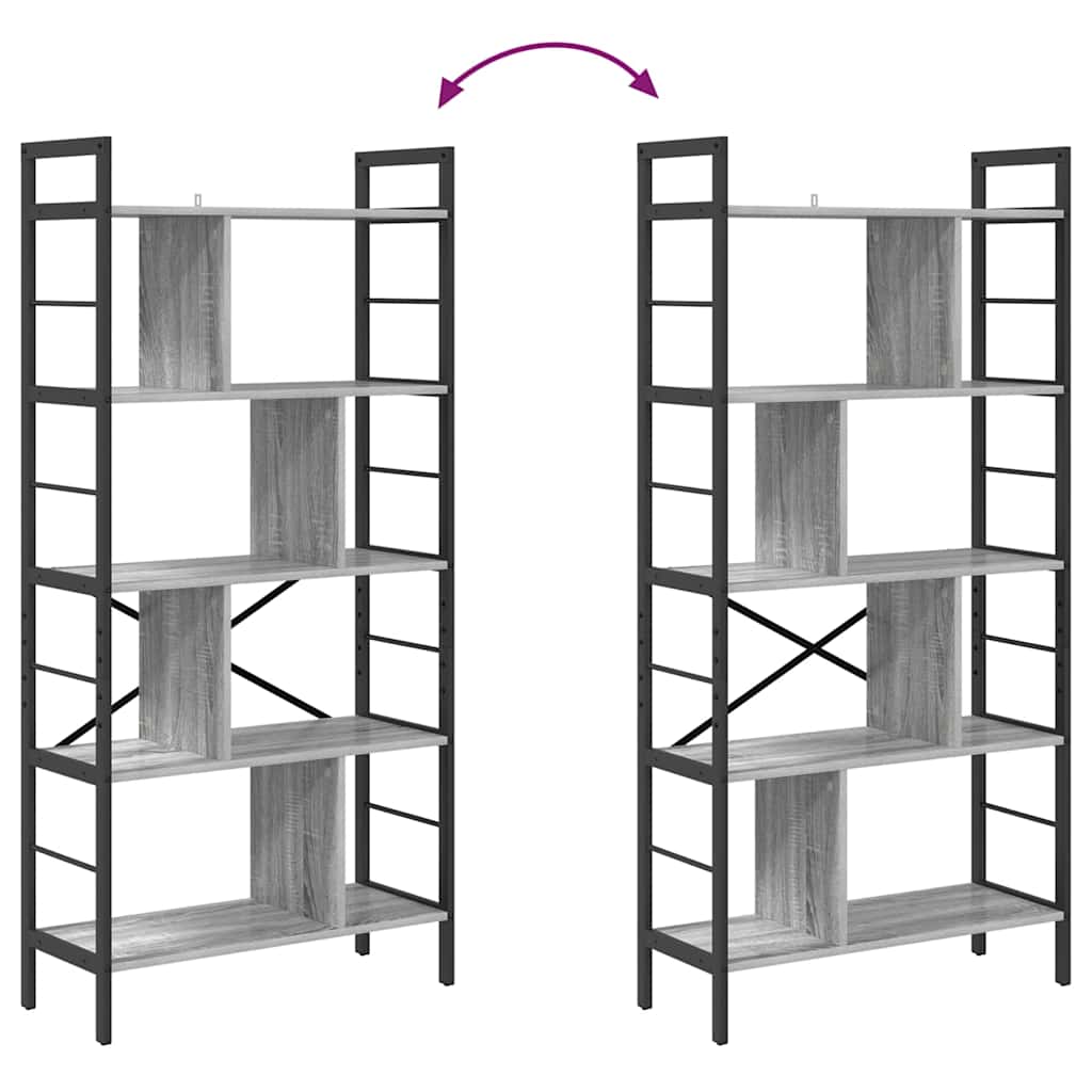 Étagère Gris Sonoma 75 x 30 x 156 cm Bois d'ingénierie - XIOS